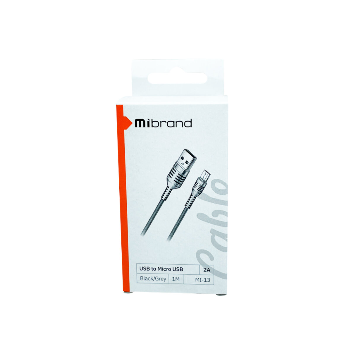 Кабель Mibrand MI-13 Feng World Charging Line USB for Micro 2A 1m Black/Grey