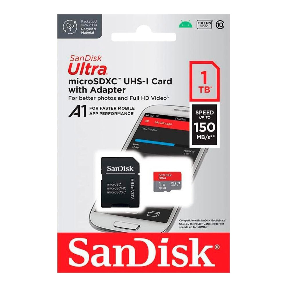 Карта пам’яті MICRO SDXC 1TB UHS-I W/A SDSQUAC-1T00-GN6MA SANDISK
