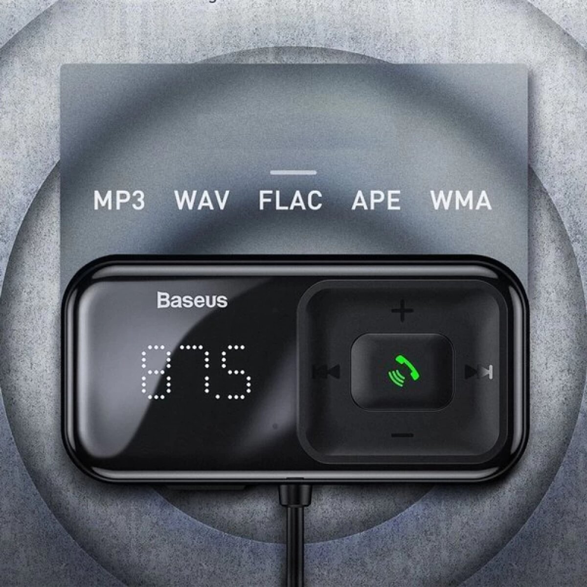 АЗП з FM-модулятором Baseus T Shaped S-16 Car Bluetooth MP3 Player Black