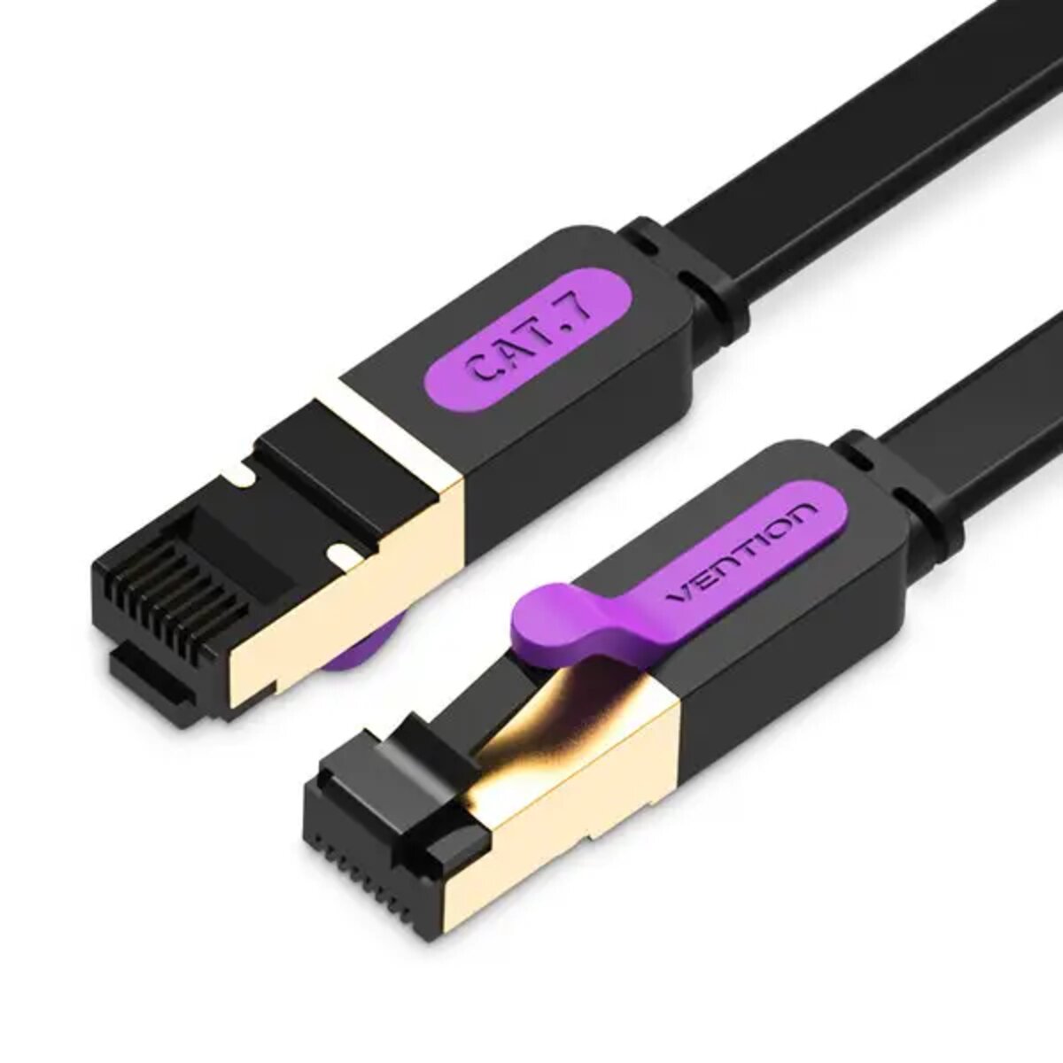 Мережевий кабель Vention Flat Cat.7 Patch Cable 1.5M Black