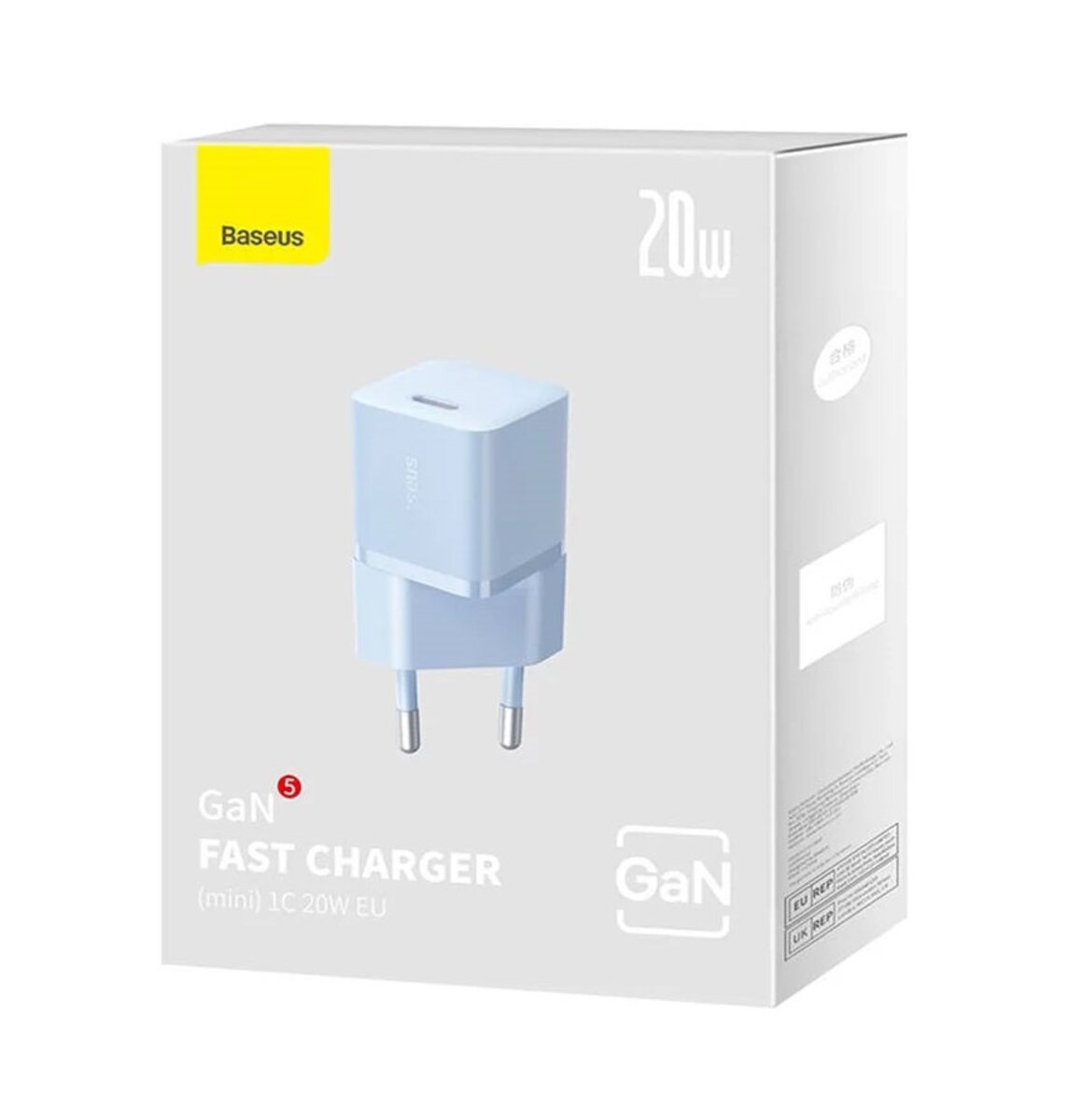 Мережевий зарядний пристрій Baseus GaN5 Fast Charger(mini) 1C 20W EU Blue