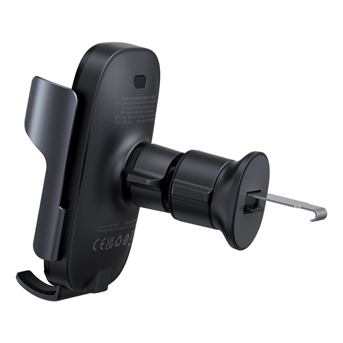Автотримач для телефона з БЗП Baseus Milky Way Pro Series Wireless Charging Electric Car Mount Phone Holder 15W Cluster Black