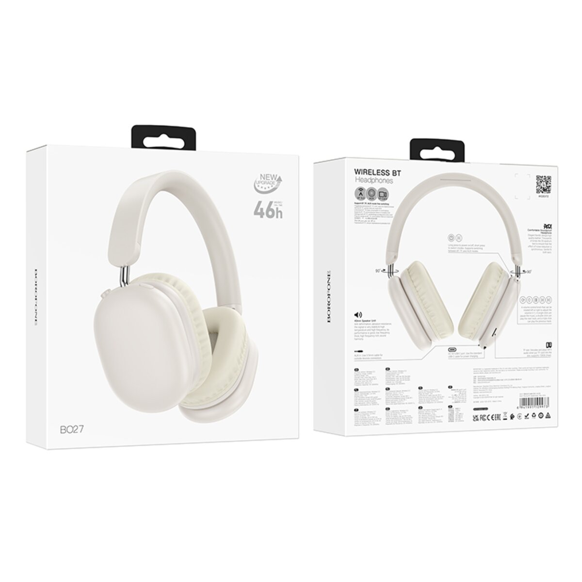 Бездротові навушники BOROFONE BO27 Rhyme BT headphones Milky White