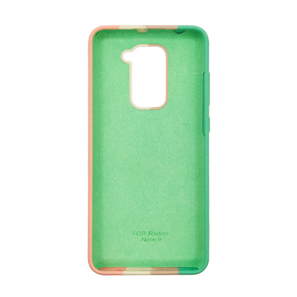 Чохол Silicone Cover Full Rainbow для Xiaomi Redmi Note 9/Redmi 10x Green/Pink