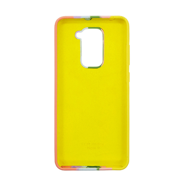 Чехол Silicone Cover Full Rainbow для Xiaomi Redmi Note 9/Redmi 10x Yellow/Pink