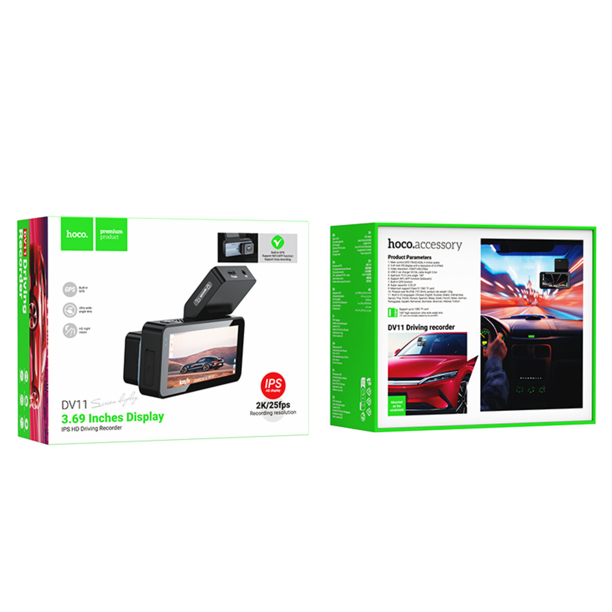 Відеореєстратор HOCO DV11 driving recorder 2K display GPS Silvery Gray