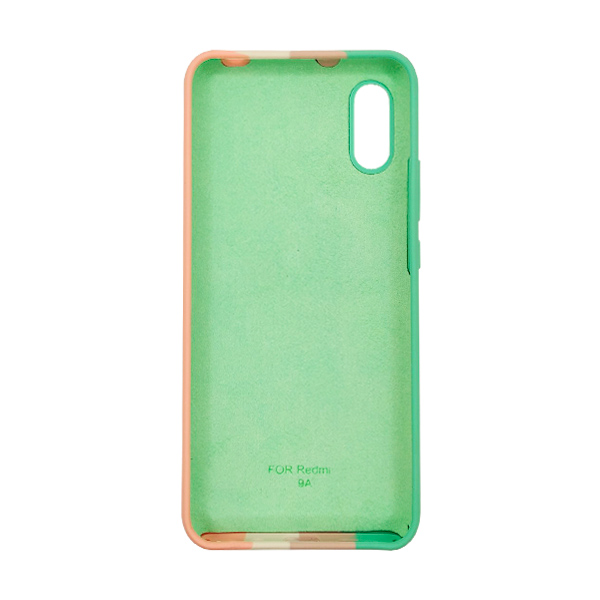 Чохол Silicone Cover Full Rainbow для Xiaomi Redmi 9a Green/Pink