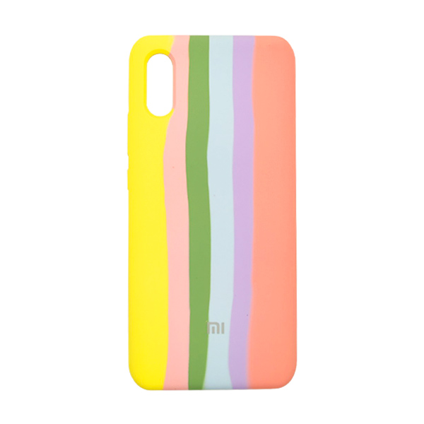 Чехол Silicone Cover Full Rainbow для Xiaomi Redmi 9a Yellow/Pink
