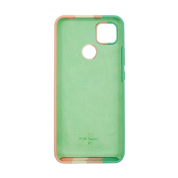 Чехол Silicone Cover Full Rainbow для Xiaomi Redmi 9c/10a Green/Pink