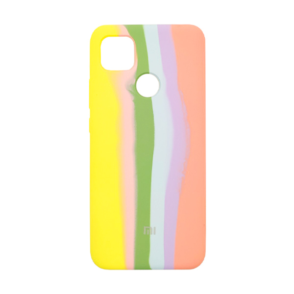 Чехол Silicone Cover Full Rainbow для Xiaomi Redmi 9c Yellow/Pink