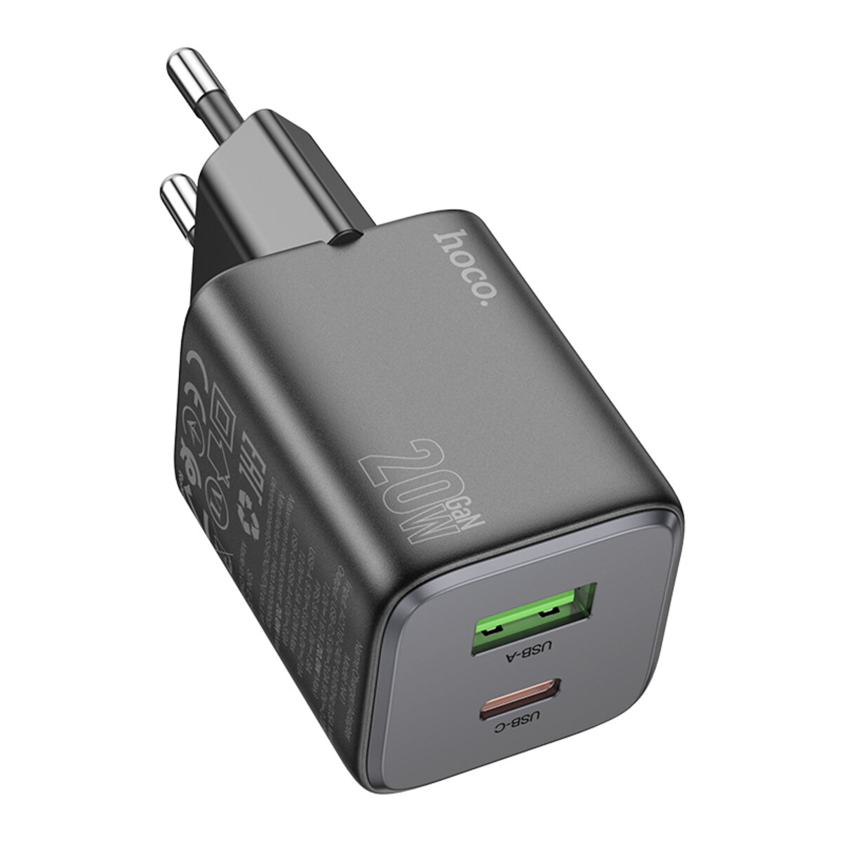 Мережевий зарядний пристрій HOCO N41 Almighty PD20W+QC3.0 charger Black