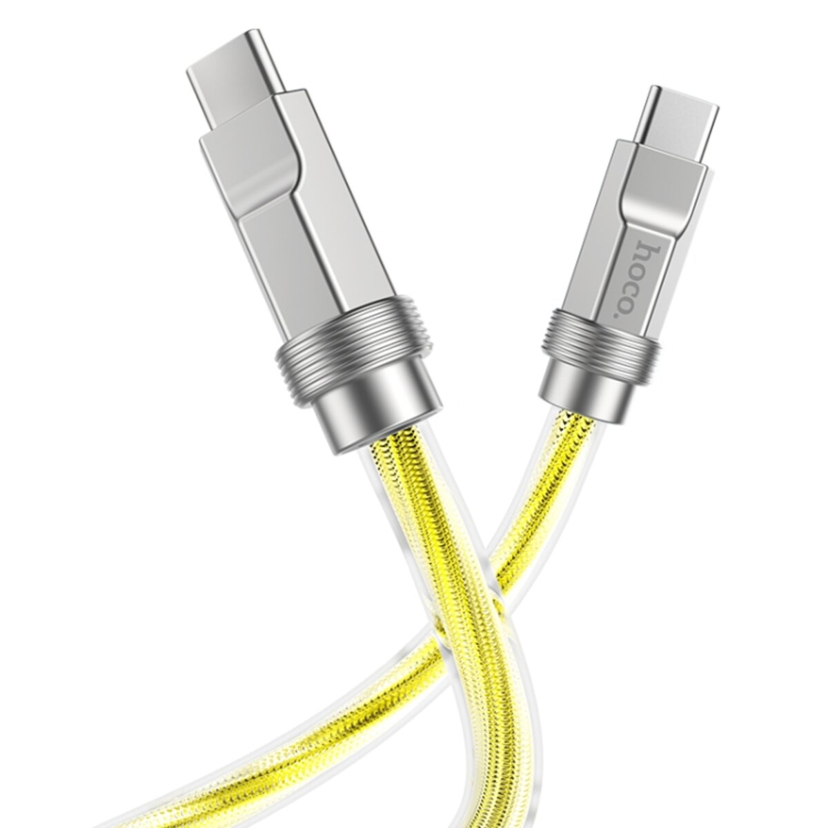 Кабель HOCO U113 Solid 100W silicone charging data cable Type-C to Type-C Gold