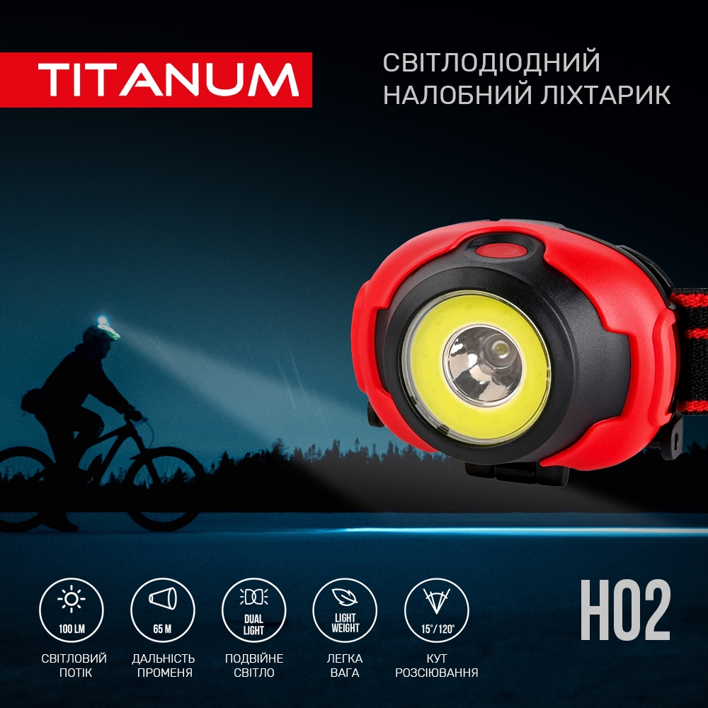 Налобний фонарик TITANUM TLF-H02