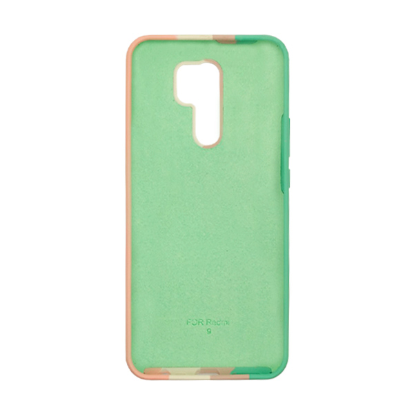 Чохол Silicone Cover Full Rainbow для Xiaomi Redmi 9 Green/Pink