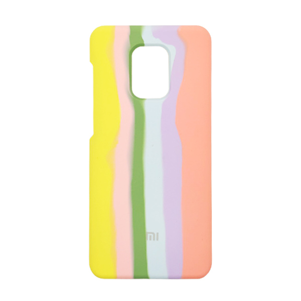 Чехол Silicone Cover Full Rainbow для Xiaomi Redmi Note 9s/Note 9 Pro/Note 9 Pro Max Yellow/Pink