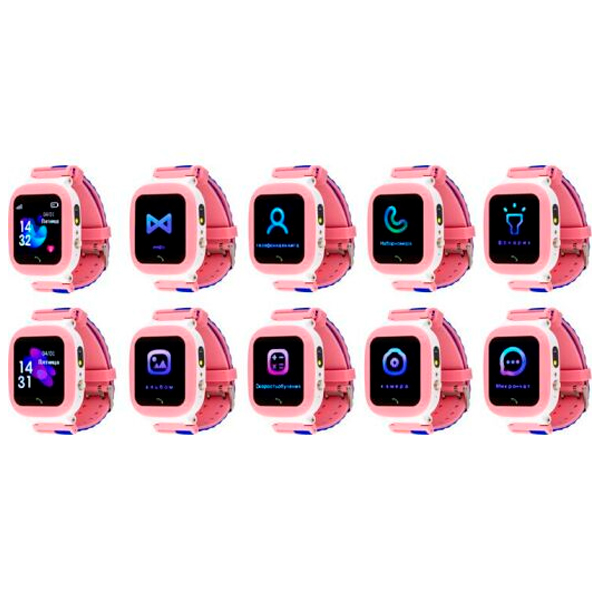 Детские умные часы AmiGo GO004 Splashproof Camera LED Pink