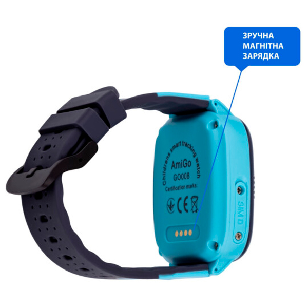 Детские умные часы AmiGo GO008 Milky GPS WiFi Blue