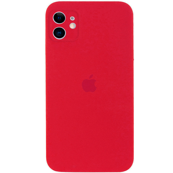 Чехол Soft Touch для Apple iPhone 11 Red with Camera Lens Protection Square