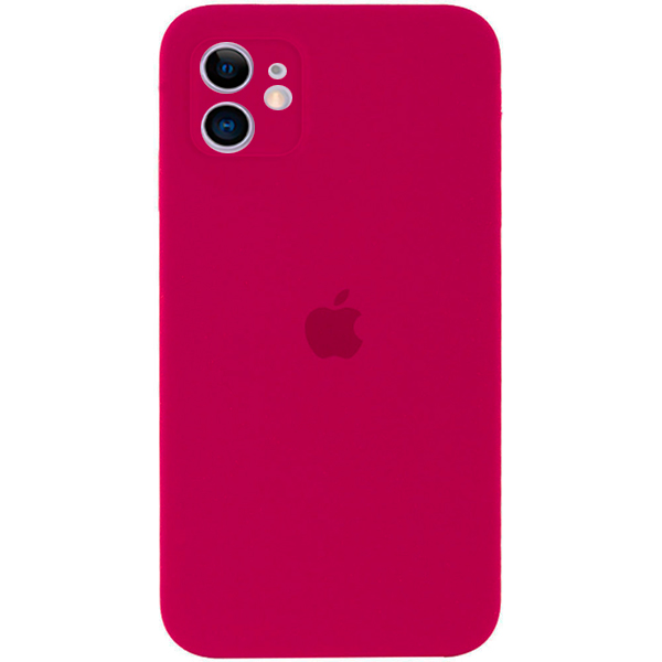 Чехол Soft Touch для Apple iPhone 11 Rose Red with Camera Lens Protection Square