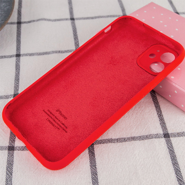 Чехол Soft Touch для Apple iPhone 11 Red with Camera Lens Protection Square