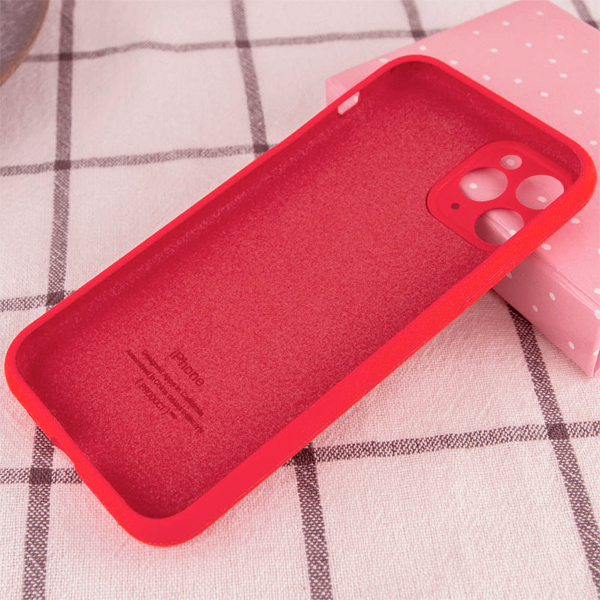 Чехол Soft Touch для Apple iPhone 12/12 Pro Rose Red with Camera Lens Protection