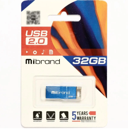 Флешка Mibrand 32GB Сhameleon USB 2.0 Blue (MI2.0/CH32U6U)