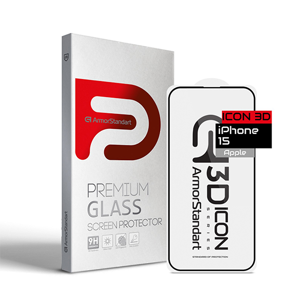 Защитное стекло для iPhone 15 6D Black Elite Nano Protection
