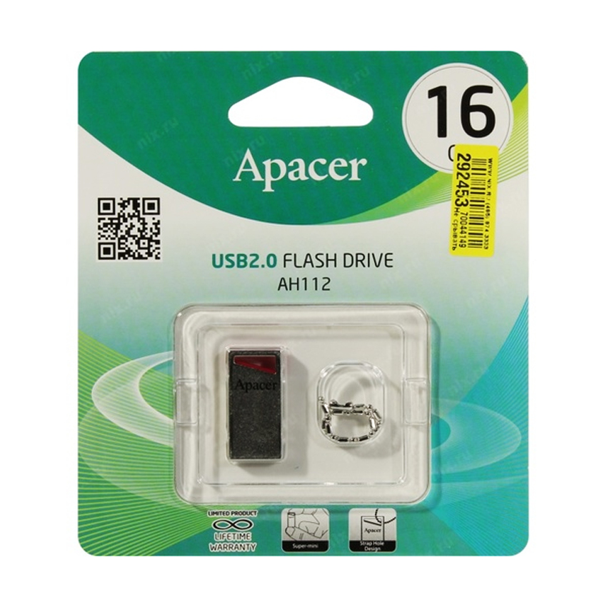 Флешка Apacer 16Gb AH112 Red USB 2.0