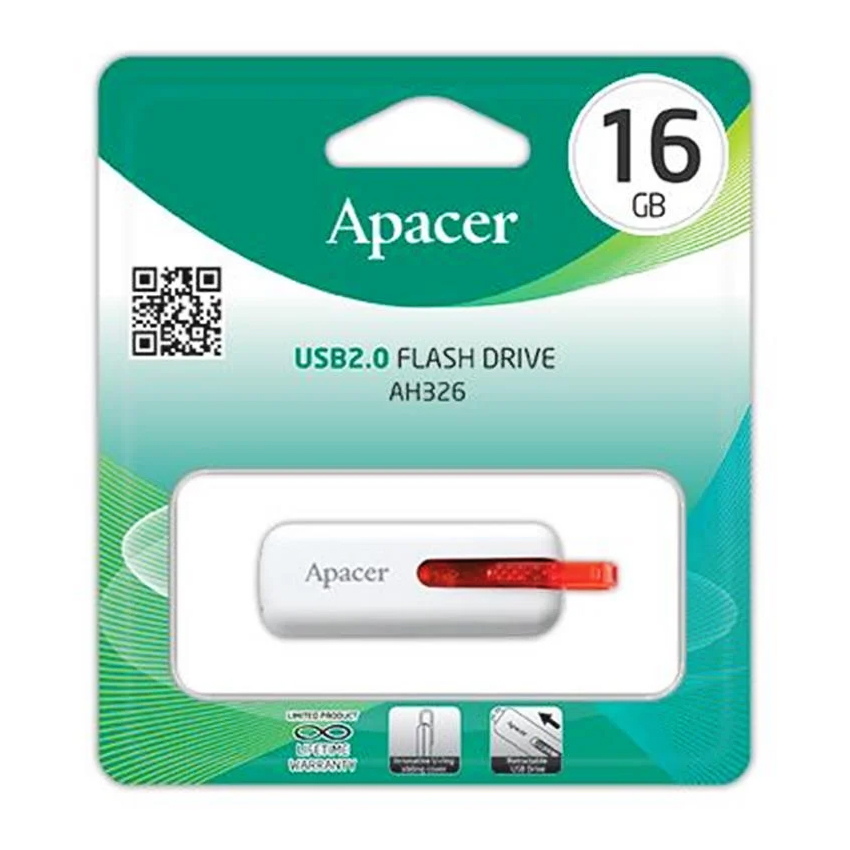 Флешка Apacer 16 GB AH326 AP16GAH326W-1