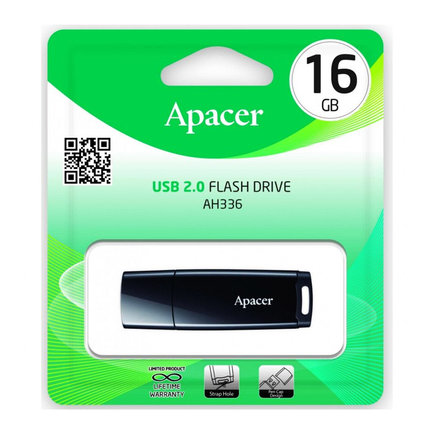 Флешка Apacer 16Gb AH336 Black USB 2.0