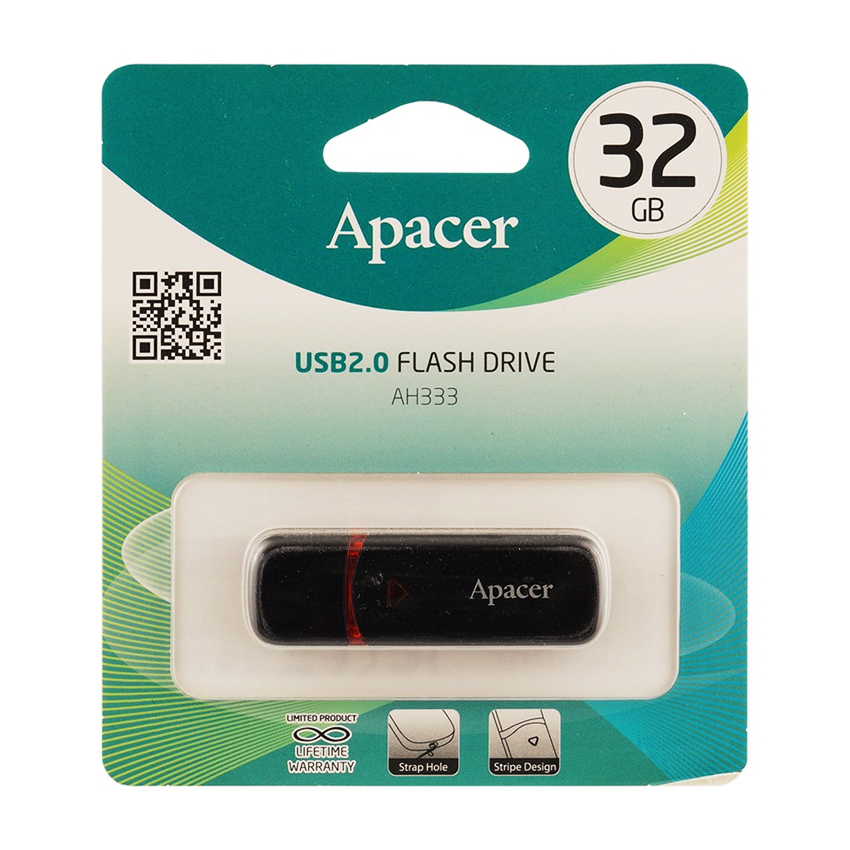 Флешка Apacer 32Gb AH333 Black USB 2.0