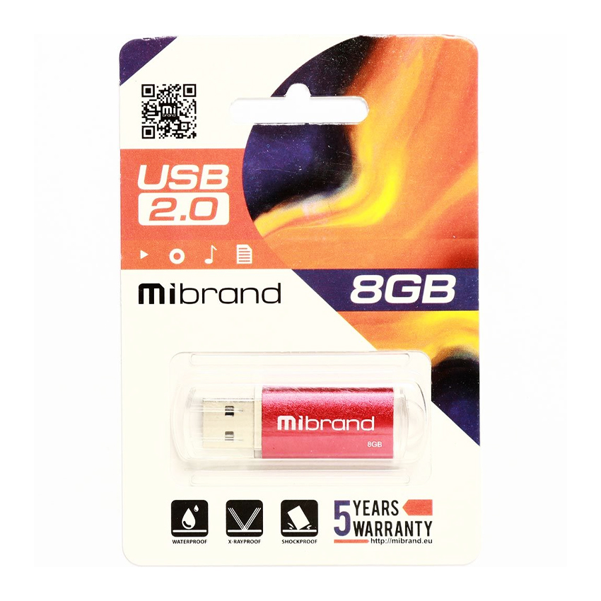 Флешка Mibrand 8GB Cougar USB 2.0 Red (MI2.0/CU8P1R)