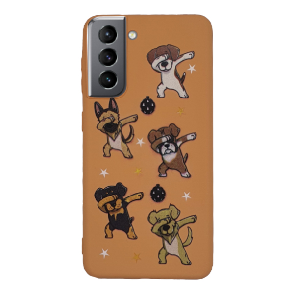 Чохол Original Soft Touch Case for Samsung S21/G991 Orange Dogs