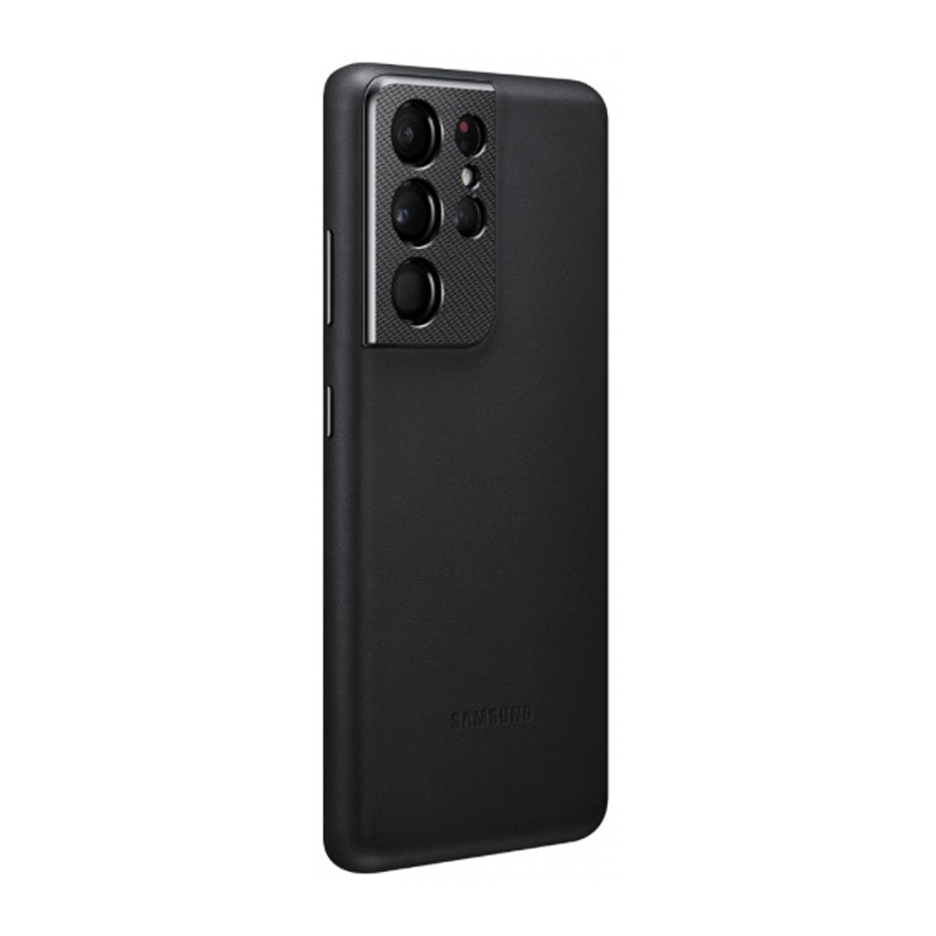 Чехол накладка Samsung G998 Galaxy S21 Ultra Leather Cover Black (EF-VG998LBEG)