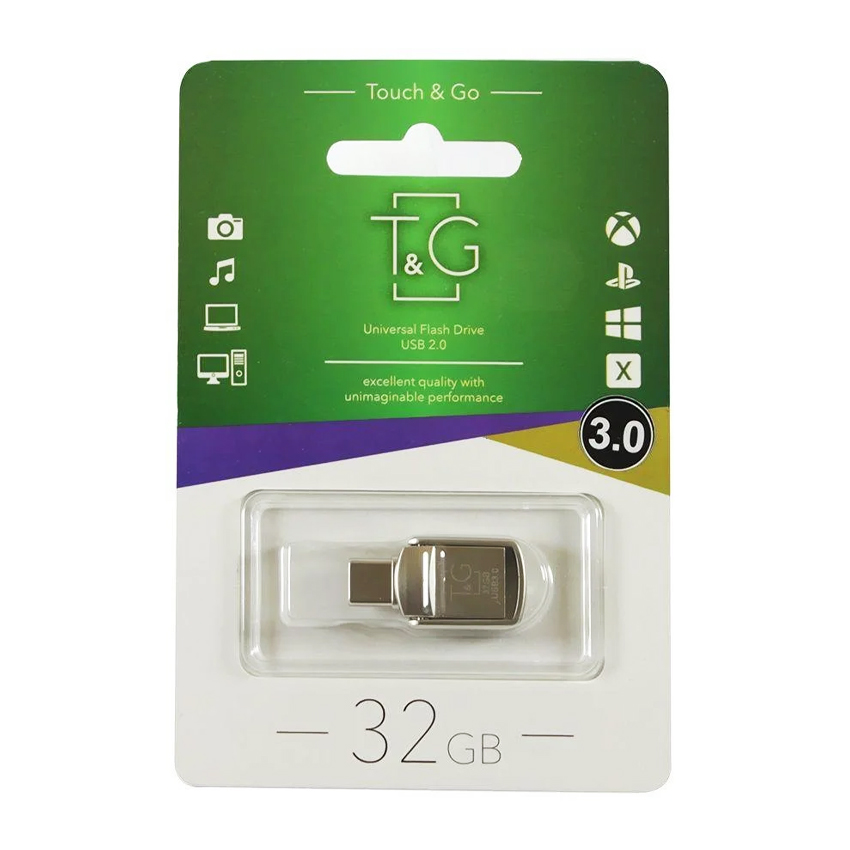 Флешка T&G 32GB 104 Type-C 3.0 Silver (TG104TC-32G3)
