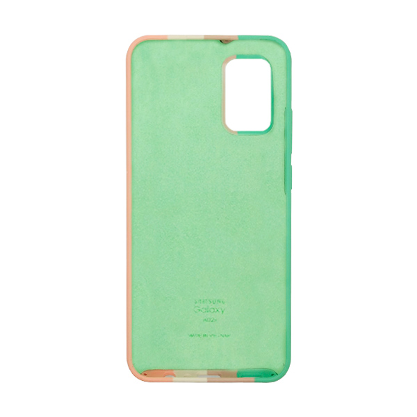 Чохол Silicone Cover Full Rainbow для Samsung A02s-2021/A025 Green/Pink