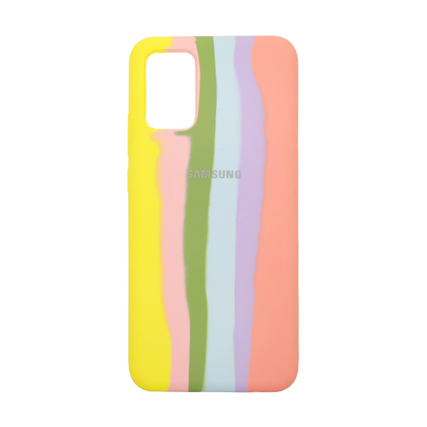 Чохол Silicone Cover Full Rainbow для Samsung A02s-2021/A025 Yellow/Pink