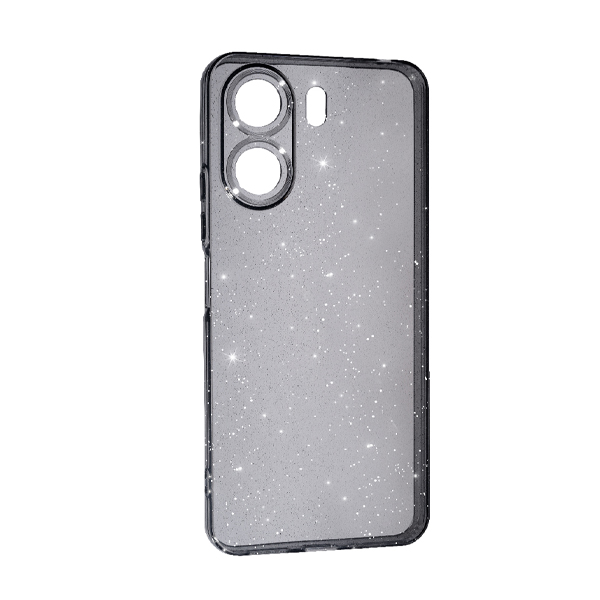 Чехол Silicon Shiny Case Xiaomi 13C/Poco C65 Glitter Clear/Black