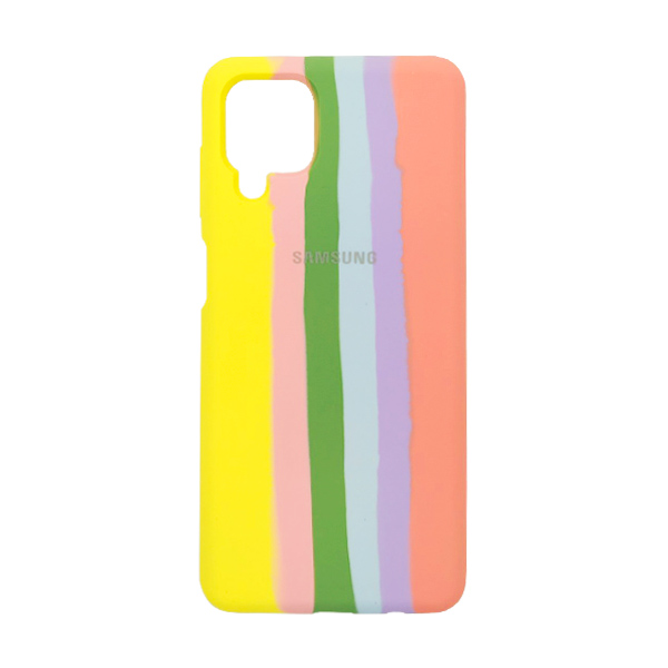 Чохол Silicone Cover Full Rainbow для Samsung A12-2021/A125 Yellow/Pink