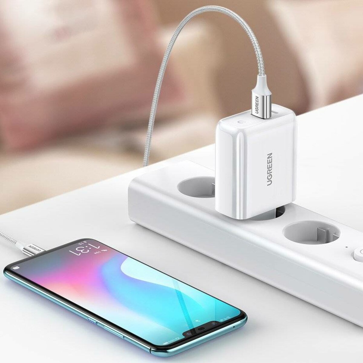 Зарядний пристрій UGREEN CD170 38W USB-C Wall Charger EU (White) (UGR-60468)