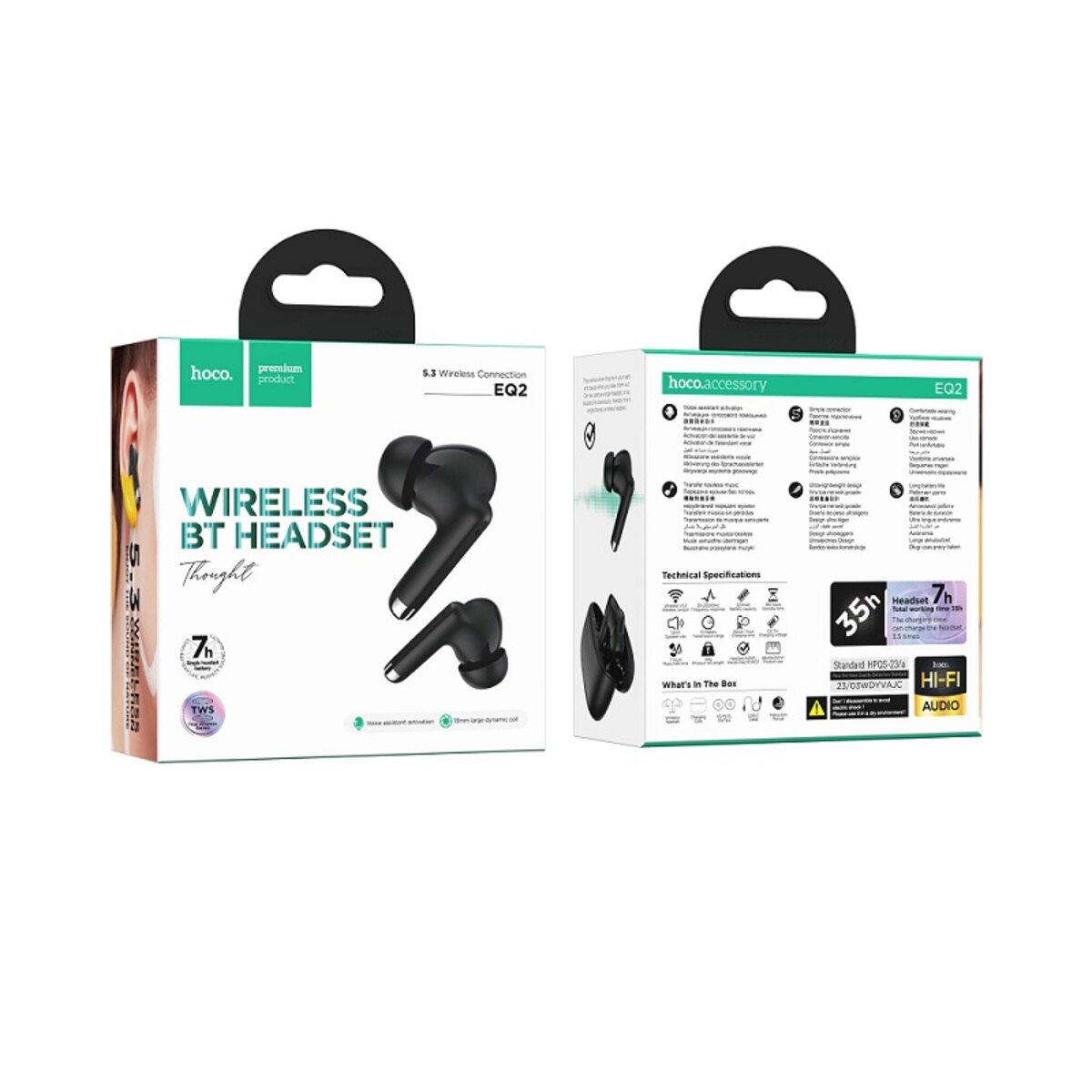 Бездротові навушники HOCO EQ2 Thought true wireless BT headsetBlack