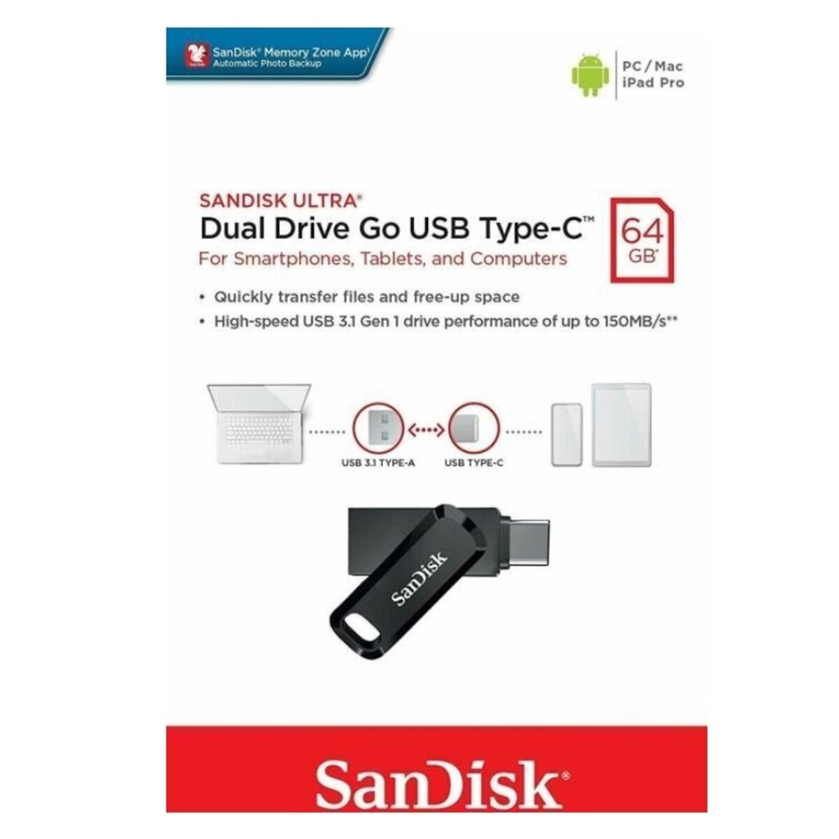 Флеш-пам'ять (накопичувач USB) USB-C 64GB SDDDC3-064G-G46 SANDISK