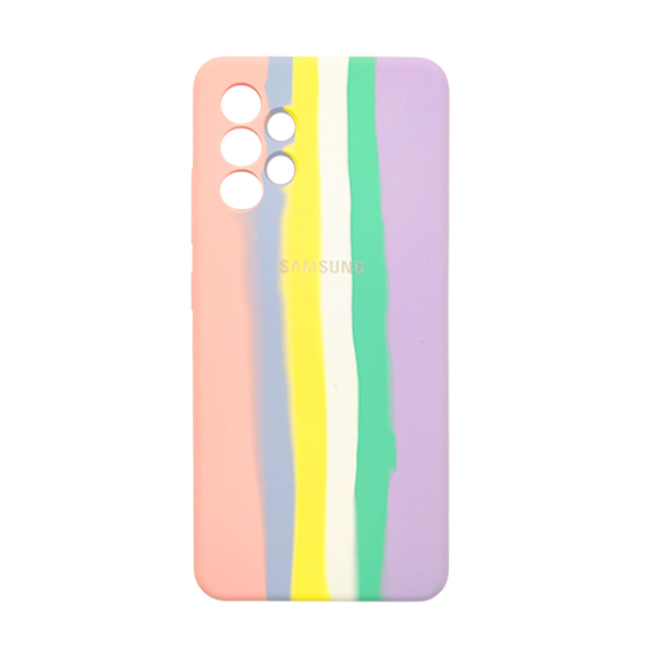Чехол Silicone Cover Full Rainbow для Samsung A32-2021/A325 Pink/Lilac with Camera Lens