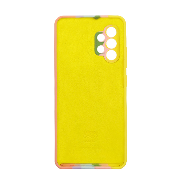 Чохол Silicone Cover Full Rainbow для Samsung A32-2021/A325 Yellow/Pink with Camera Lens