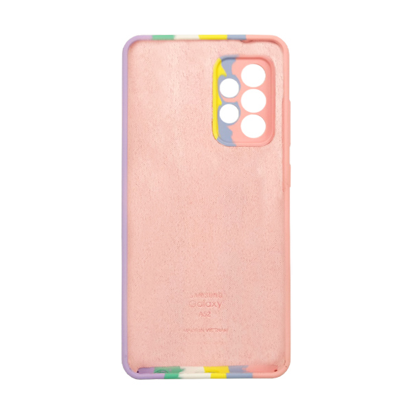 Чехол Silicone Cover Full Rainbow для Samsung A52-2021/A525 Pink/Lilac with Camera Lens