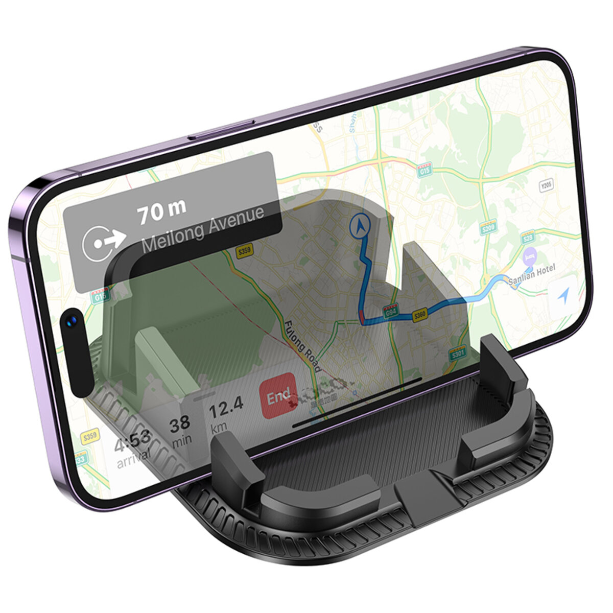 Автотримач для телефона HOCO H39 Cheetah dashboard car holder Black