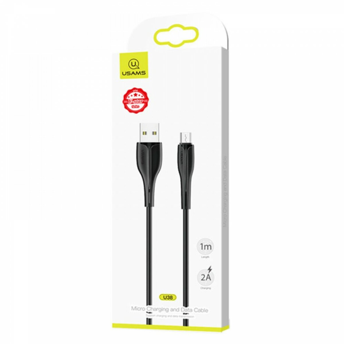 Кабель Usams US-SJ373 U38 Micro Charging and Data Cable 1m Black