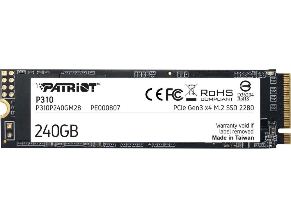 Накопичувач SSD M.2 Patriot P310 240GB NVMe 2280 PCIe 3.0 3D TLC