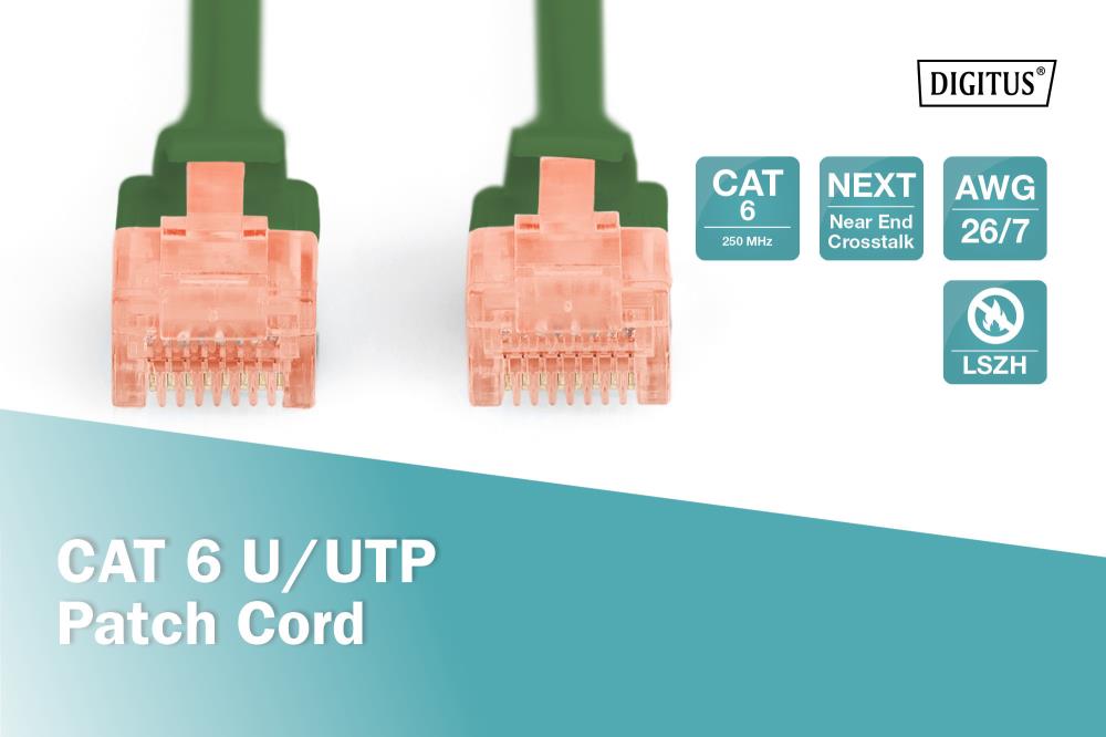 Патч корд CAT6 U/UTP 10M DK-1617-100/G DIGITUS by ASSMANN