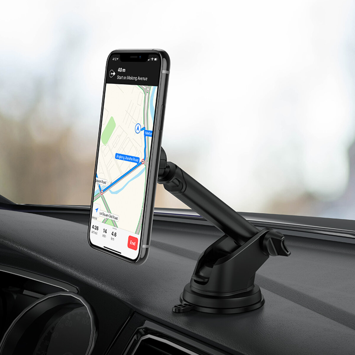 Автотримач для телефона HOCO CA67 Sagittarius series stretch magnetic car holder Black